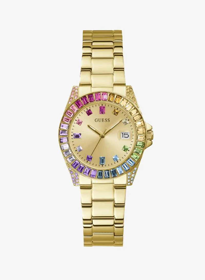 GUESS Ladies Gold Tone Date Watch