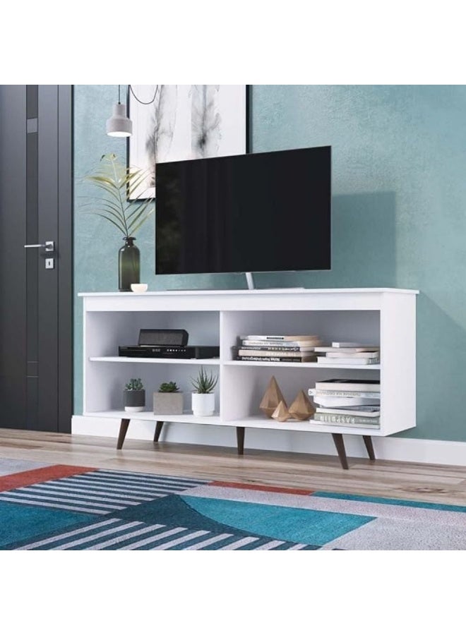 DANUBE HOME Railey Tv Rack From 32 Upto 50 Inch Tv Entertainment Modern Design Wall Unit Furniture Tv Stand For Living Room Bedroom Tv Unit Rack 150x38.50x58.50 cm White - Image 1