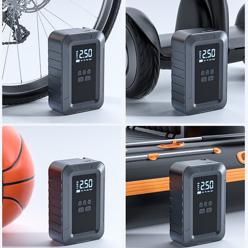 Portable Car Air Pump 150PSI Cordless Air Compressor Handheld Electric Tire Inflator with LED Light Support Auto-Off Function for Car Motorcycle Bicycle Tires Balls - Image 3