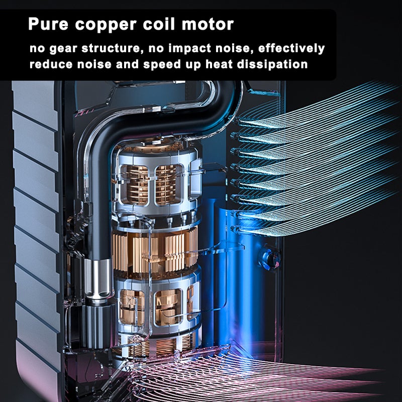 Portable Car Air Pump 150PSI Cordless Air Compressor Handheld Electric Tire Inflator with LED Light Support Auto-Off Function for Car Motorcycle Bicycle Tires Balls - Image 5