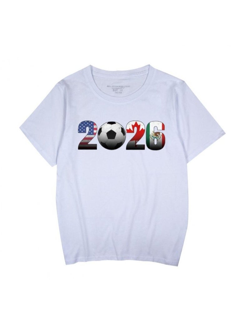 FIFA World Cup 2026 World Cup USA Canada Mexico Soccer Fan White T-Shirt-XXXXL - Image 1
