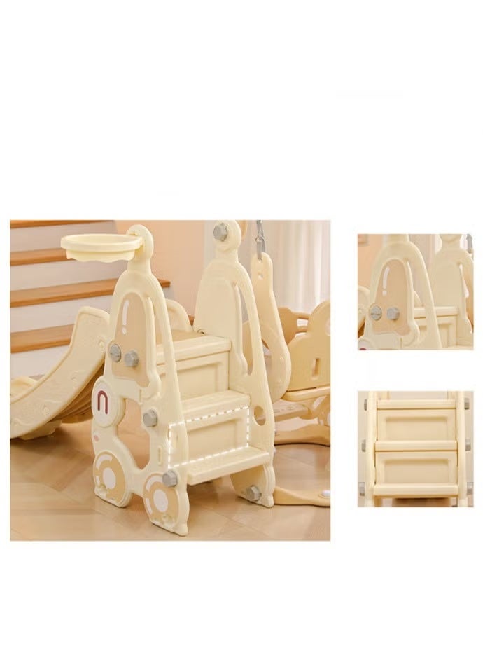 فول جوي مجموعة زحليقة وأرجوحة مع حلقة كرة سلة 3*1 للأطفال،مجموعة ملعب داخلي وخارجي للأطفال الصغار،مجموعة ألعاب تسلق للأطفال - Image 5