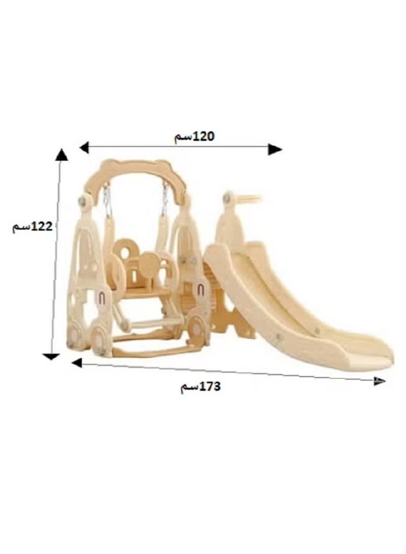 فول جوي مجموعة زحليقة وأرجوحة مع حلقة كرة سلة 3*1 للأطفال،مجموعة ملعب داخلي وخارجي للأطفال الصغار،مجموعة ألعاب تسلق للأطفال - Image 4