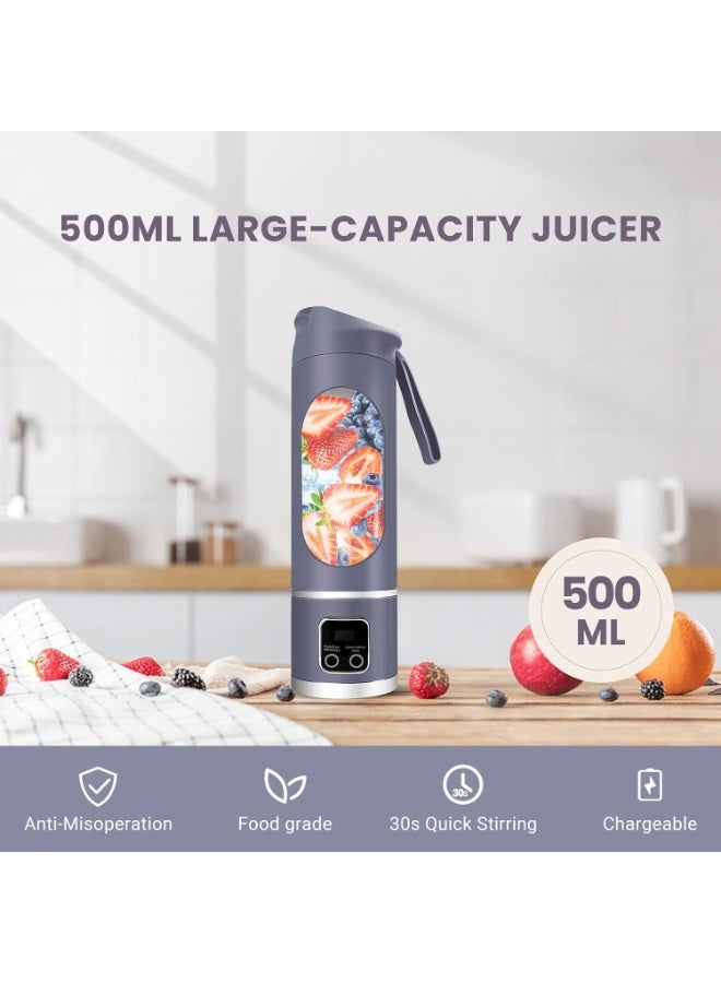 Bukela Juicer, Portable Charging Mini Juice Cup Three-speed settings, digital display 12-blade system, 450ml capacity Easy-clean design, ideal travel companion Enjoy fresh juice anytime, anywhere - Image 5