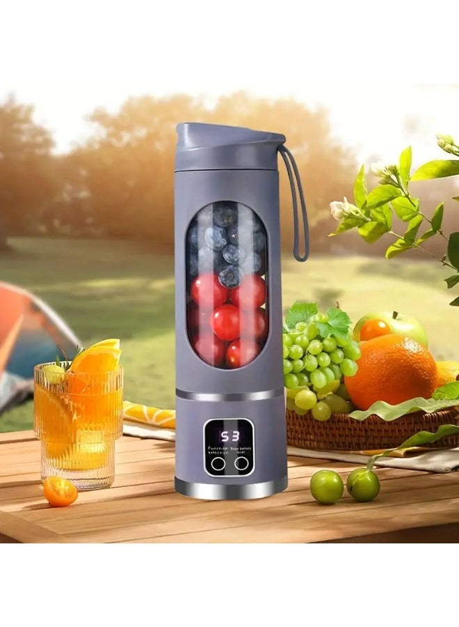 Bukela Juicer, Portable Charging Mini Juice Cup Three-speed settings, digital display 12-blade system, 450ml capacity Easy-clean design, ideal travel companion Enjoy fresh juice anytime, anywhere - Image 2