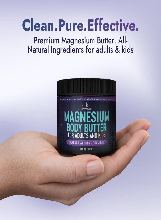essentiallybased Magnesium Butter for Adults & Kids 4oz - Natural Magnesium Lotion for Sleep - Topical Cream for Leg Cramps - Muscle Relaxation Cream with Shea Butter & Vitamin E - Image 5