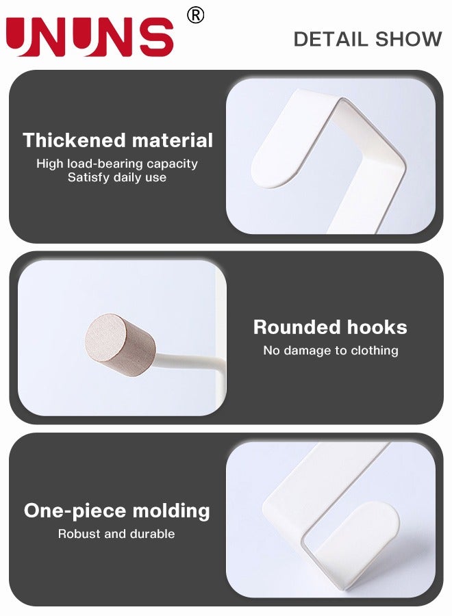 Over The Door Hooks,3 Packs Sturdy Metal Over Door Wooden Hooks Organizer Rack For Hanging Coats Hats Robes Towels,White