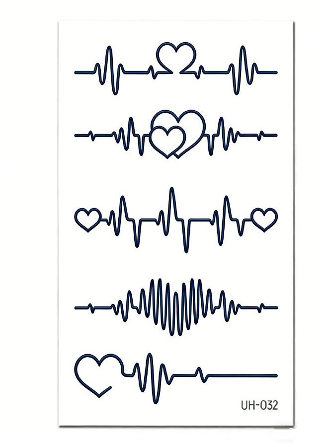 Happy D 3-Piece Temporary Tattoo Sticker Set Black - Image 2