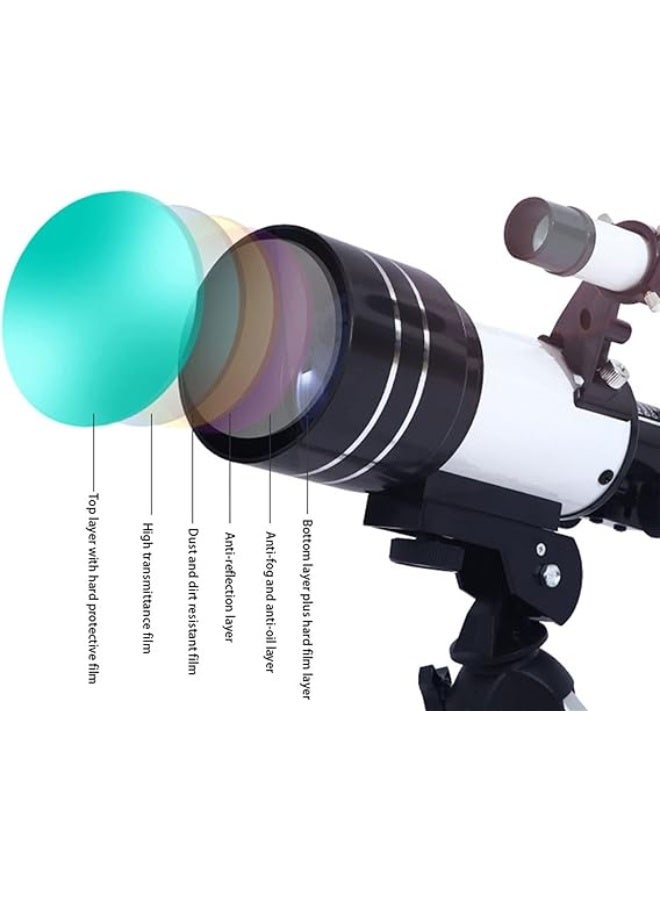ToyerBee Telescope for Adults & Kids, 70mm Aperture Refractor (15X-150X) Portable Travel Telescope with Phone Adapter & Wireless Remote, Astronomy Beginners Gifts, Black - Image 3