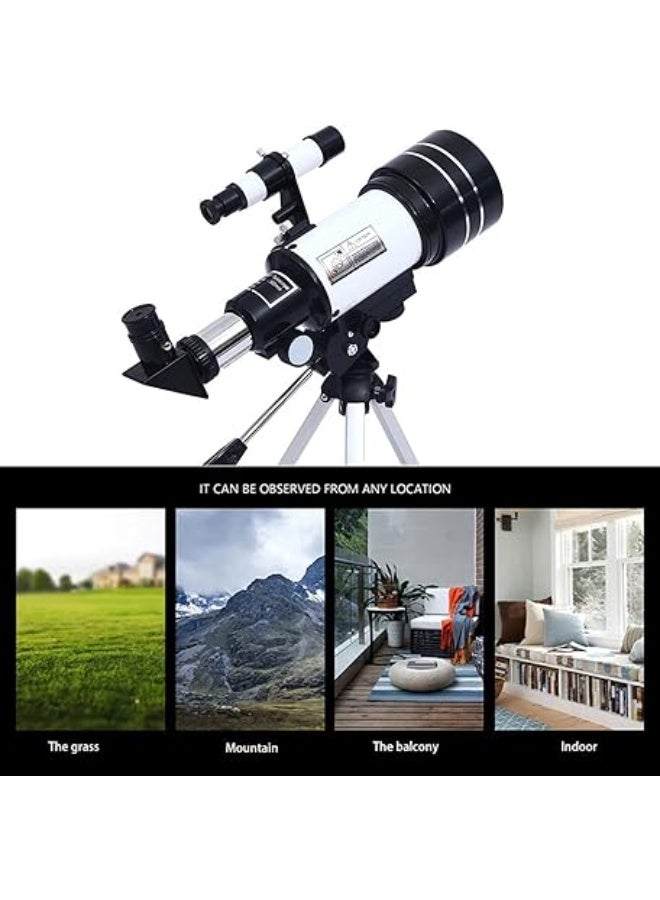 ToyerBee Telescope for Adults & Kids, 70mm Aperture Refractor (15X-150X) Portable Travel Telescope with Phone Adapter & Wireless Remote, Astronomy Beginners Gifts, Black - Image 4