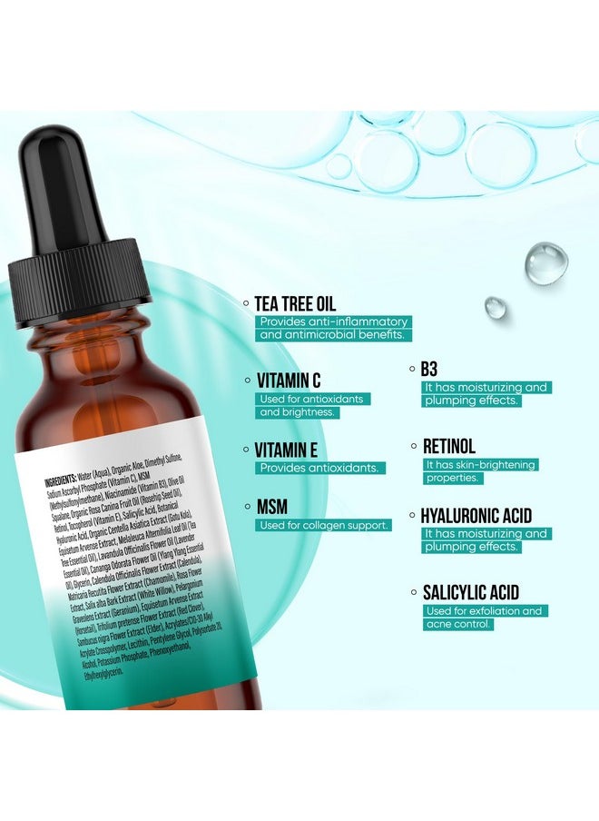 Svens Skincare Tea Tree Pro Serum Clear Skin Formulated With Tea Tree Oil Vitamin C Salicylic Acid Niacinamide & Retinol 1Fl Oz  - Image 2