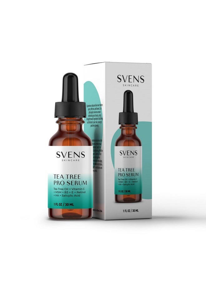 Svens Skincare Tea Tree Pro Serum Clear Skin Formulated With Tea Tree Oil Vitamin C Salicylic Acid Niacinamide & Retinol 1Fl Oz  - Image 1