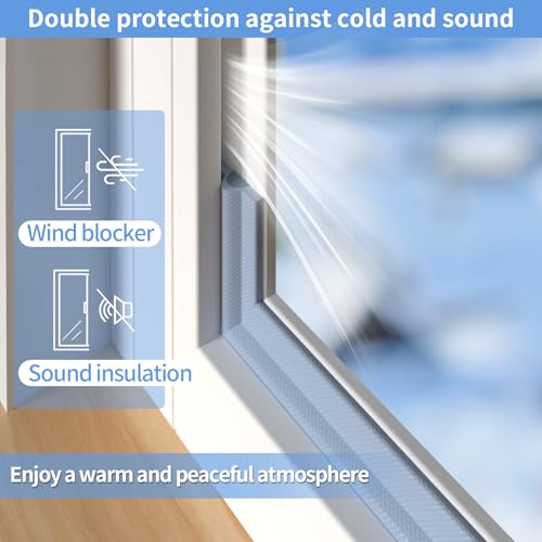 BKSAI Upgraded Weather Stripping Seal Strip for Door & Window, Self-Adhesive Backing Door & Window Insulation Strip 9.8 Feet, Noise Reducing V-Shape Weathering Seal for Home, Apartment, Grey - Image 3