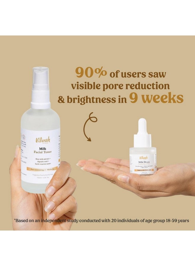 vilvah STORE Skin Hydrating Combo Milk Drops Serum Milk Face Toner Minimizes Pores And Hydrates Skin Balances & Restores Skin'S Ph Levels For All Skin Types - Image 5