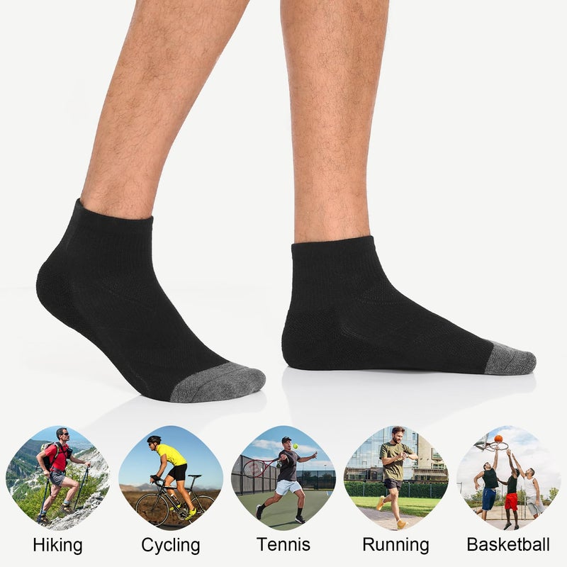 Lapulas 6 Pack Men's Ankle Socks Cotton Cushioned Athletic Running Socks for Women - Image 5