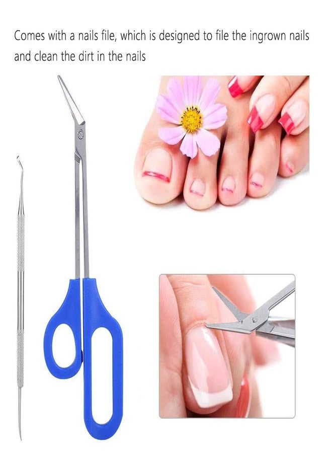 Yinhing Toenail Scissors,Long Handled Toenail Scissors Clippers For Thick Toe Nails Handle Unique Design Ergonomic Cuticle Scissor Ingrown Toenail File - Image 4