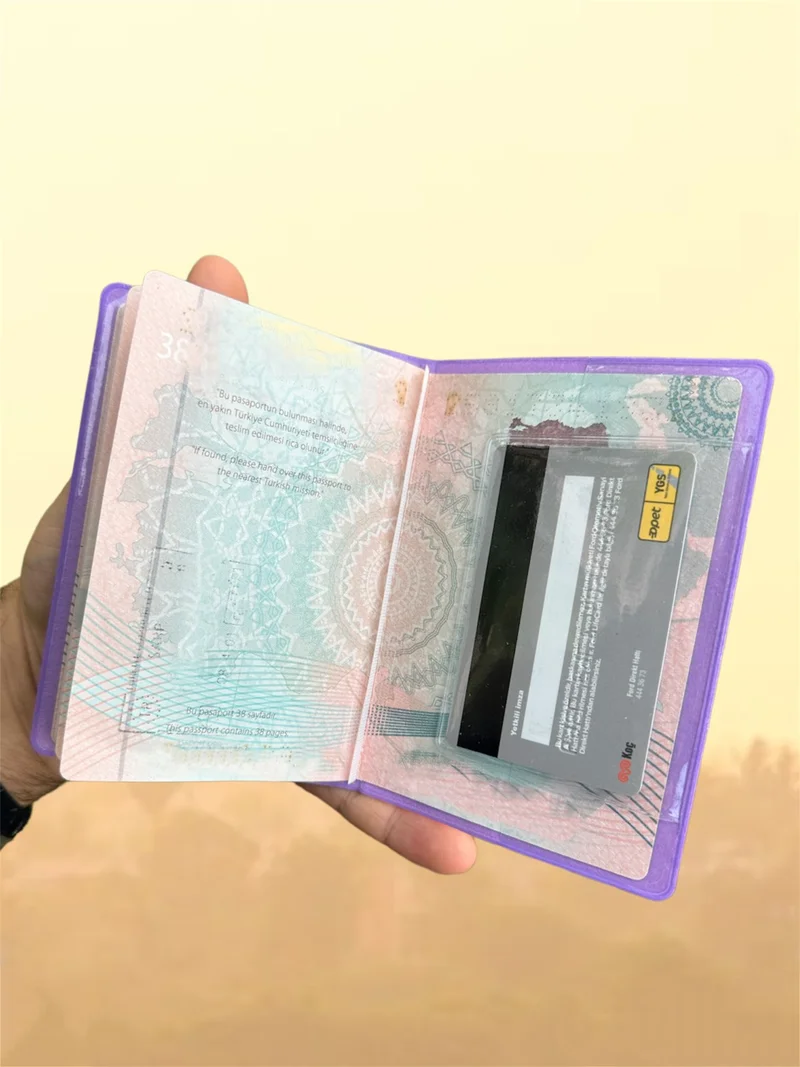 Gempo 3 Pieces Vinlex Leather Passport Cover Passport Protection Case Universal Suitable for All Country Passports