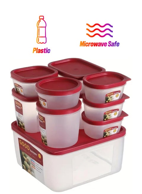 10 Pcs Food Storage Containers with Lids | Airtight Plastic containers for Kitchen | Stackable,BPA Free & Microwave Freezer Dishwasher Safe