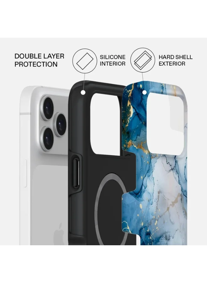 Mobcos Mobcos iPhone 17 Pro Ocean Glow Premium Case Compatible with Hybrid Dual-Layer Hard Shell + Silicone Protection - Scratch-Resistant Shockproof Mobile Cover