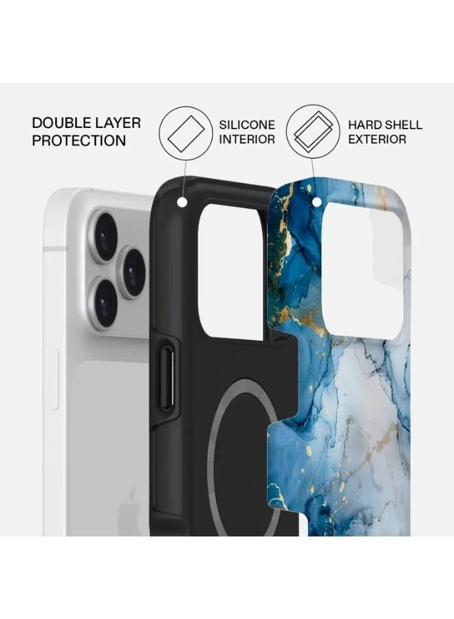 Mobcos Mobcos iPhone 17 Pro Ocean Glow Premium Case Compatible with Hybrid Dual-Layer Hard Shell + Silicone Protection - Scratch-Resistant Shockproof Mobile Cover