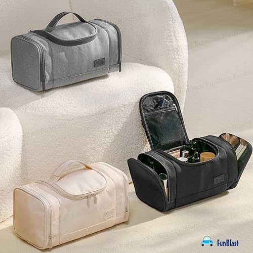 FunBlast Polyester Toiletry Bag For Unisex - Multipurpose Travel Bag With Waterproof Pockets, Mesh Pockets, Shaving Kit Bag, Toiletry Kit, Cosmetics, Gadget, Make Up And Accessories Bag (Black) - Image 5