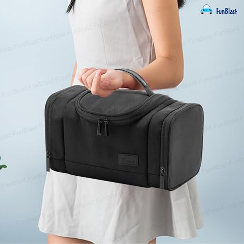 FunBlast Polyester Toiletry Bag For Unisex - Multipurpose Travel Bag With Waterproof Pockets, Mesh Pockets, Shaving Kit Bag, Toiletry Kit, Cosmetics, Gadget, Make Up And Accessories Bag (Black) - Image 4