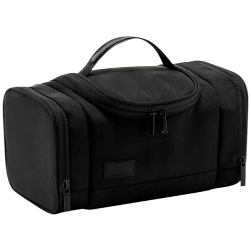 FunBlast Polyester Toiletry Bag For Unisex - Multipurpose Travel Bag With Waterproof Pockets, Mesh Pockets, Shaving Kit Bag, Toiletry Kit, Cosmetics, Gadget, Make Up And Accessories Bag (Black) - Image 1