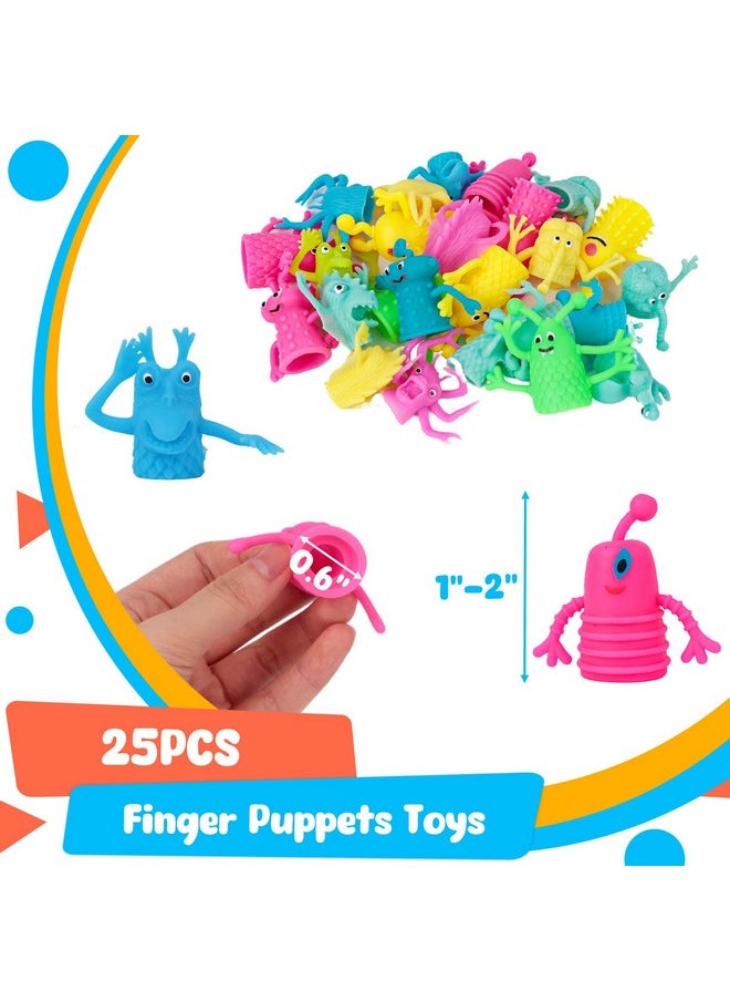 3 otters - 25Pcs Finger Puppets Toys, Funny Monster Finger Stretchy Toys Finger Puppets Fidget Toys Soft Rubber Finger Toys For Role Playing, Party Favors, Birthday, Halloween Goodie Bag Stuffers - Image 1