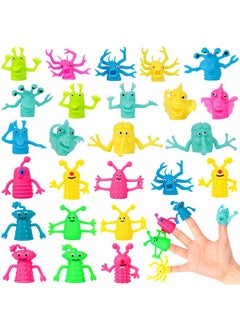 25Pcs Finger Puppets Toys, Funny Monster Finger Stretchy Toys Finger Puppets Fidget Toys Soft Rubber Finger Toys For Role Playing, Party Favors, Birthday, Halloween Goodie Bag Stuffers
