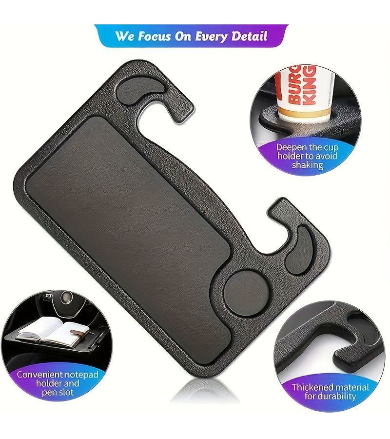 Black Versatile Car Steering Wheel Tray With Laptop And Cup Holder For Sedan Truck SUV - Image 4