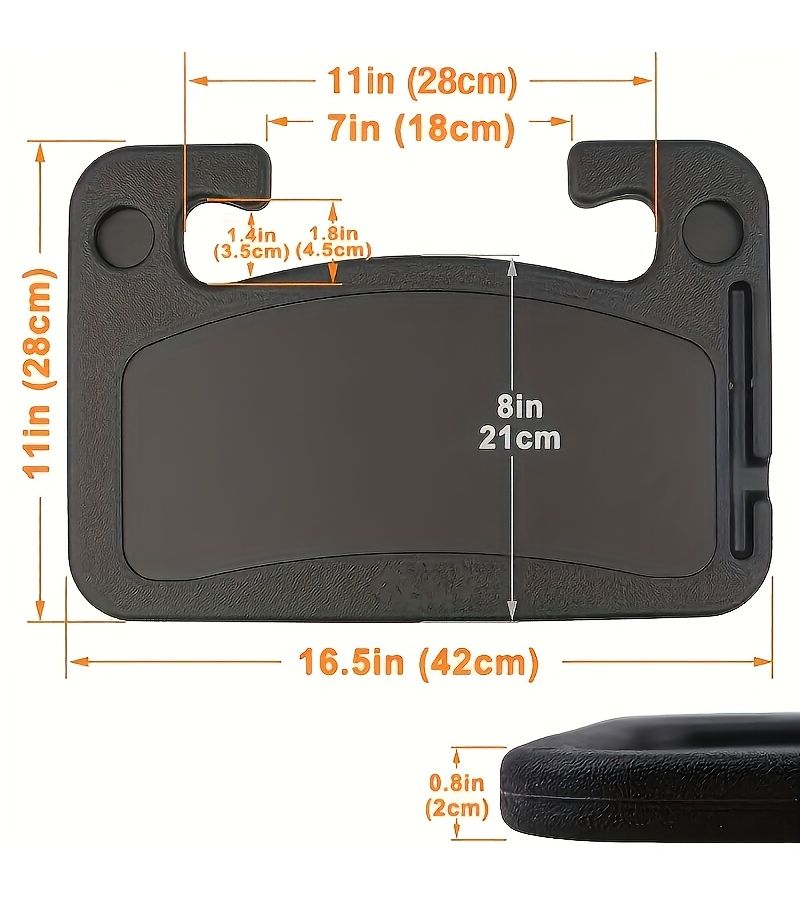 Black Versatile Car Steering Wheel Tray With Laptop And Cup Holder For Sedan Truck SUV - Image 3