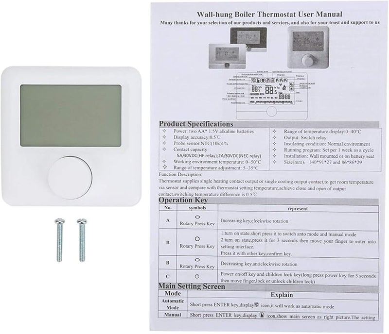 منظم حرارة رقمي قابل للبرمجة مع شاشة LCD لتحكم في درجة الحرارة للتدفئة المنزلية - Image 2