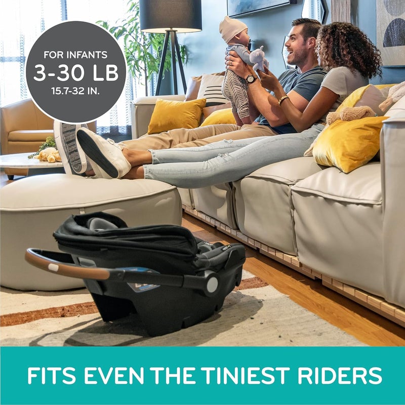 Evenflo Shyft DualRide Infant Car Seat Stroller Combo with Carryall Storage Boone Gray - Image 2