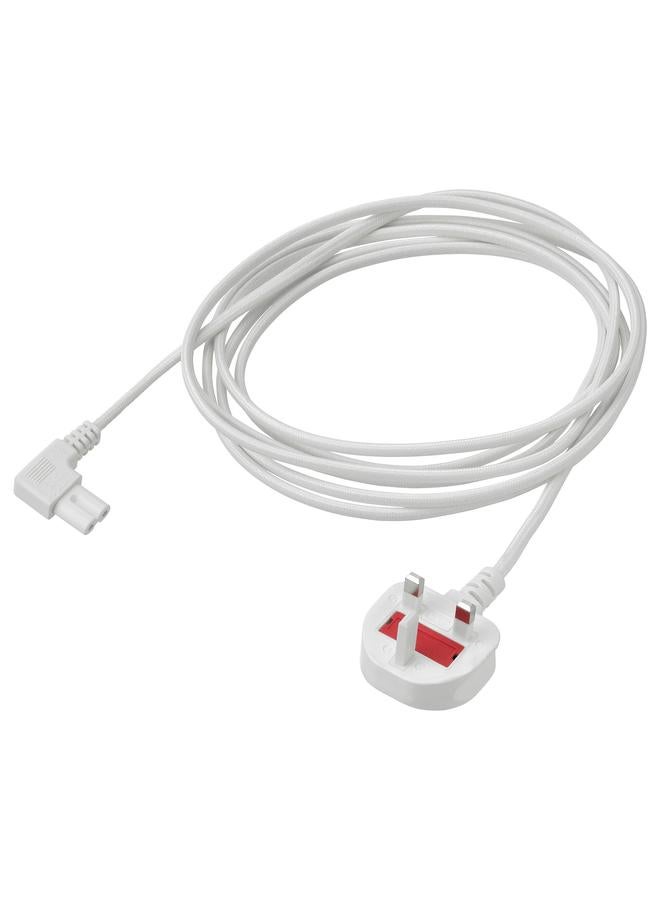 Power supply cord, textile/white, 3.5 m - Image 1