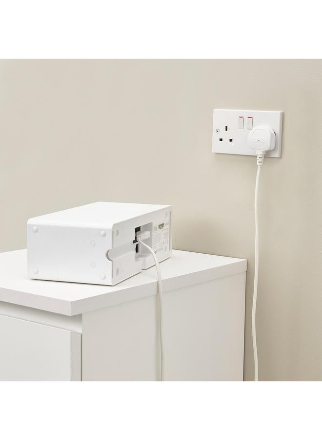 Power supply cord, textile/white, 3.5 m - Image 3