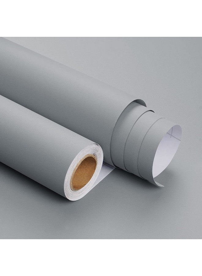صن بيرد ورق حائط غير لامع قابل للتقشير واللصق مقاوم للماء لجدران الخزانات ورق حائط ذاتي اللصق قابل للإزالة للحمام المطبخ (24 × 48 بوصة رمادي غير لامع) - Image 1