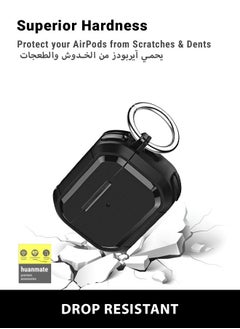huanmate Stylish Shockproof Protection Case Cover For Apple AirPods Pro 2 (2nd Generation 2022) Black  - Image 4