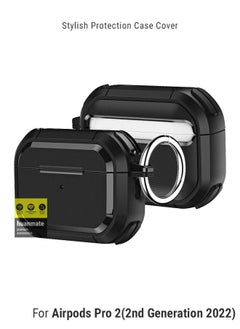 huanmate Stylish Shockproof Protection Case Cover For Apple AirPods Pro 2 (2nd Generation 2022) Black  - Image 1