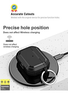 huanmate Stylish Shockproof Protection Case Cover For Apple AirPods Pro 2 (2nd Generation 2022) Black  - Image 5