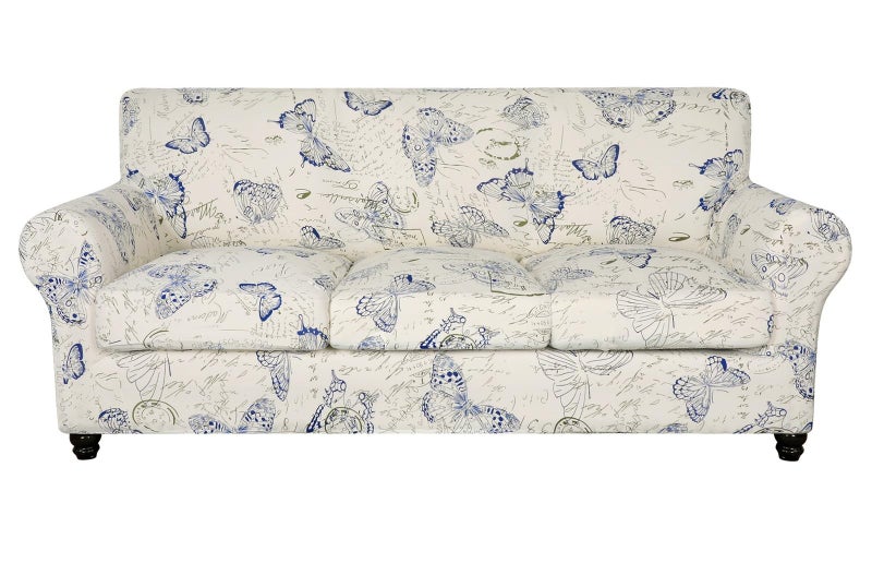 SearchI Stretch Sofa Cover Printed Couch Cover Floral Pattern 4 Pieces Sofa Slipcover with 3 Separate Cushion Cover Washable Furniture Protector for Living RoomSofa Butterfly Pattern - Image 2