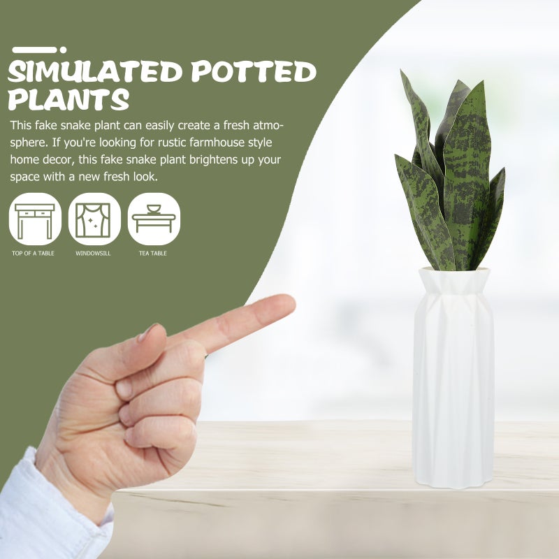 Faux Snake Plant Artificial Snake Plant Green Leaf Ornament Decorative Snake Plant - Image 3