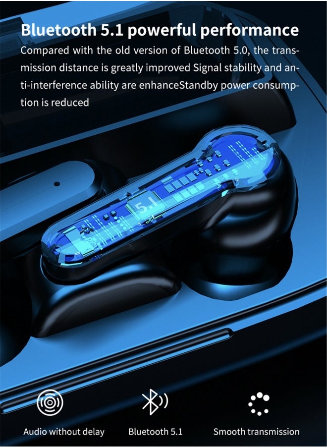 Generic - TWS  wireless bluetooth headset touch sports in-ear headset waterproof noise reduction binaural bluetooth 5.1 headset wireless earbuds true wireless compatible apple Suitable for Android and other sys - Image 1