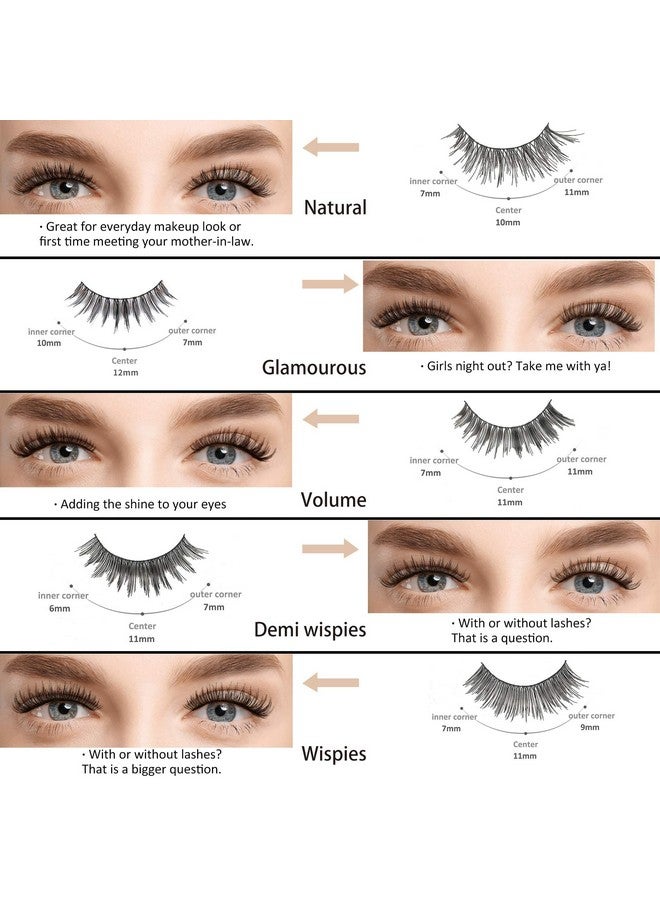 MUSELASH 50 Pairs 5 Styles Muselash False Eyelashes Set Professional 100% Handmade Natural Glamorous Demi Wispies Wispies Volume Multipacks Cotton Band 10 Pairs Eyes Lashes Each Style… - Image 3