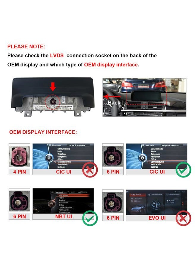 PEMP CarPlay Android Auto Monitor Linux Screen for BMW (2012-2017) 3 Series F30 NBT CIC System with a 720P AHD Revers Camera - Image 5
