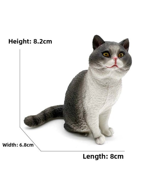 Children's Simulation Cat Model Cloth Doll Cat Lazy Orange Cat Leg Lifting Cat Sleeping Posture Flower Cat Siamese Cat Pet Cat Ornaments-Color:2332 Short-haired Cat (116g)