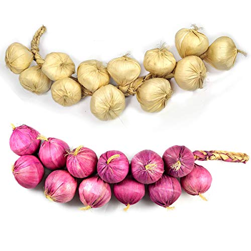 Crystu Artificial Onion with Garlic Simulation Foam Vegetables Fake Onion Hanging String Home Decoration Pack of Combo - Image 4