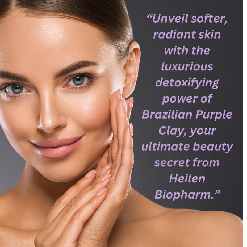 Heilen Biopharm Heilen Biopharm Brazilian Purple Clay Powder 100 g Pack of 1 For Skin Texture Improvement  - Image 5