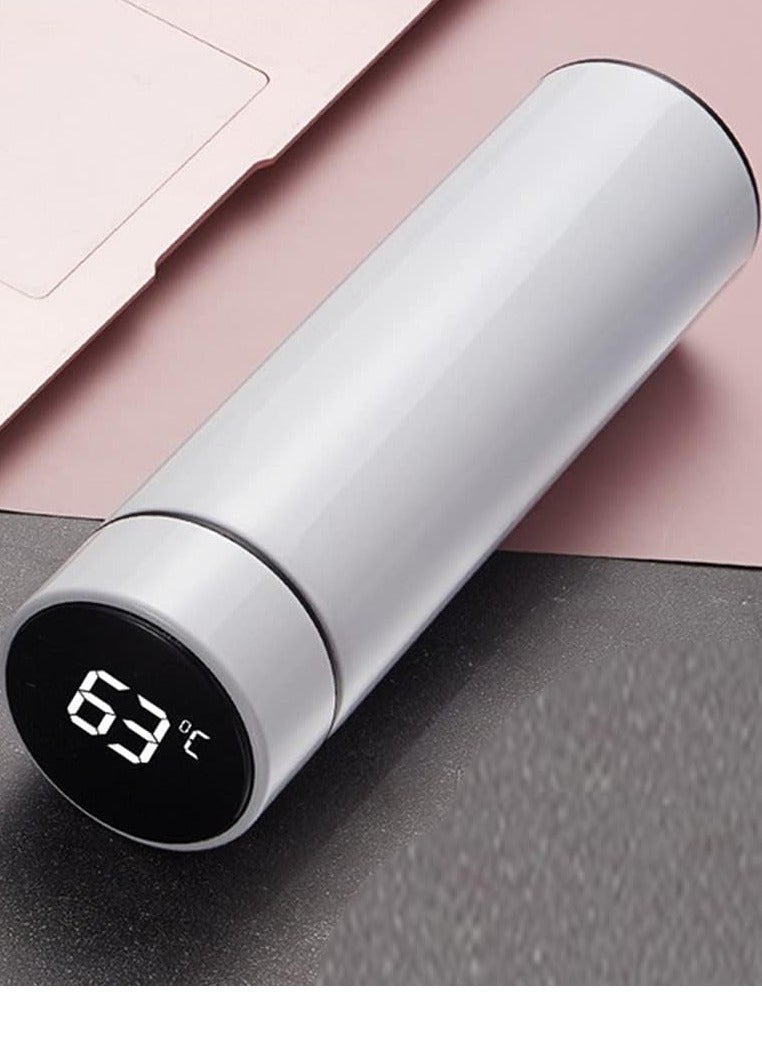 فيتاشيلي "زجاجة ماء مع عرض ذكي لدرجة الحرارة وعزل مفرغ - 500 مل باللون الأبيض، تحافظ على درجة حرارة مشروبك المثالية" - Image 2