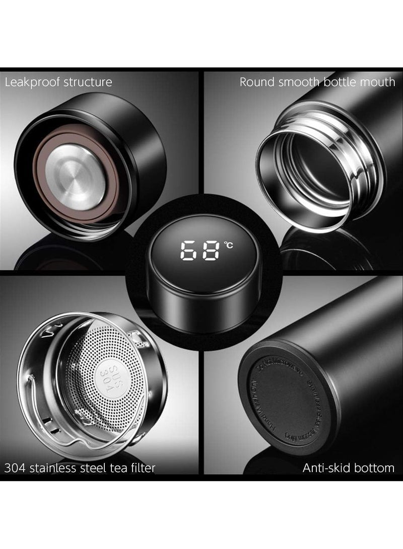 فيتاشيلي "زجاجة ماء مع عرض ذكي لدرجة الحرارة وعزل مفرغ - 500 مل باللون الأبيض، تحافظ على درجة حرارة مشروبك المثالية" - Image 4