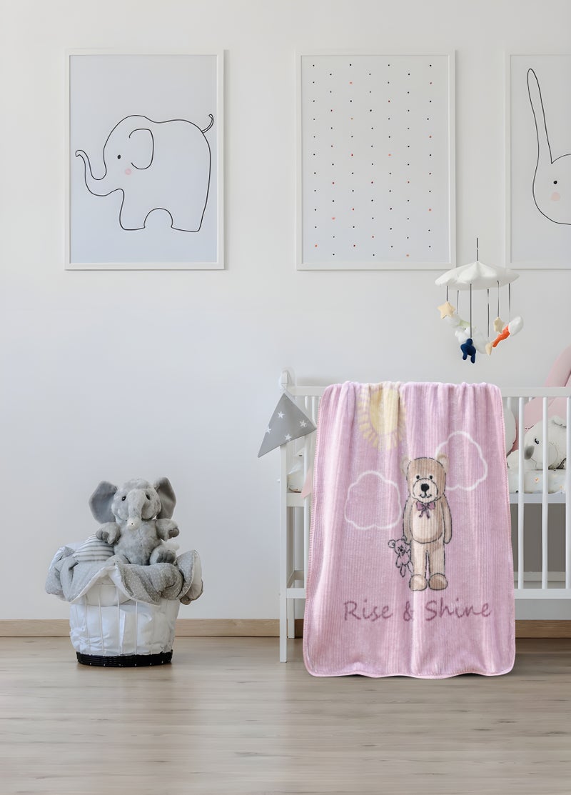 Morano Coco Baby Blanket- Microfiber- 120x90 cm Teddy Bear Blanket for Baby- light weight Soft & Cozy Nursery Throw- Recieving blanket- Swaddle - Image 2